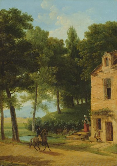 Italian Landscape with a Cavalier by Jean Victor Bertin